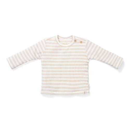 T-shirt lange mouw Stripe Sand/White