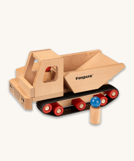 Houten Kiepwagen met rupsbanden