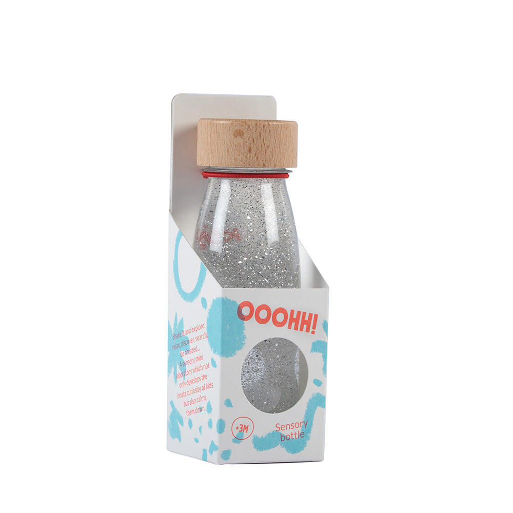 Sensorische Fles Zilver glitter